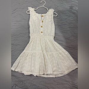 Rachel Zoe White Buttoned Kids Dress